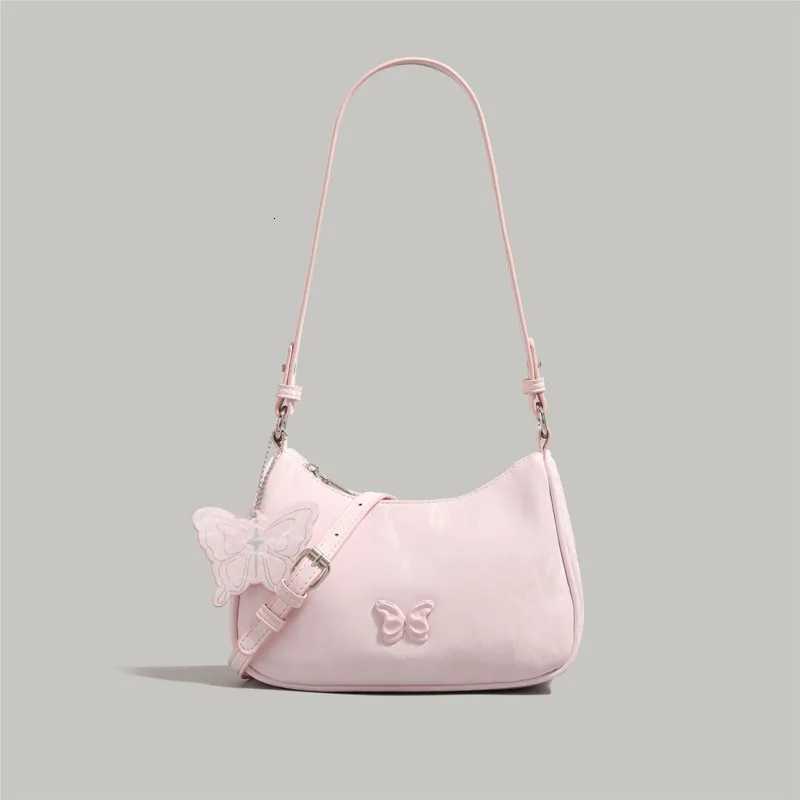 Sweet Cute Pink Bow Underarm Bag Women 2025 New Minimalist Luxe Dumpling Purse Ladies Premium Texture Shoulder Crossbody Bag Y2KT251020