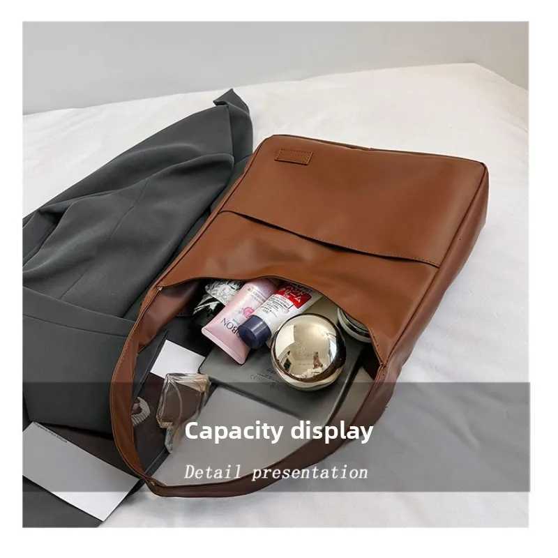 Shoulder Bag Large capacity retro bag for women 2025 new fashionable and simple artistic tote bag casual artistic shoulder bagT251020