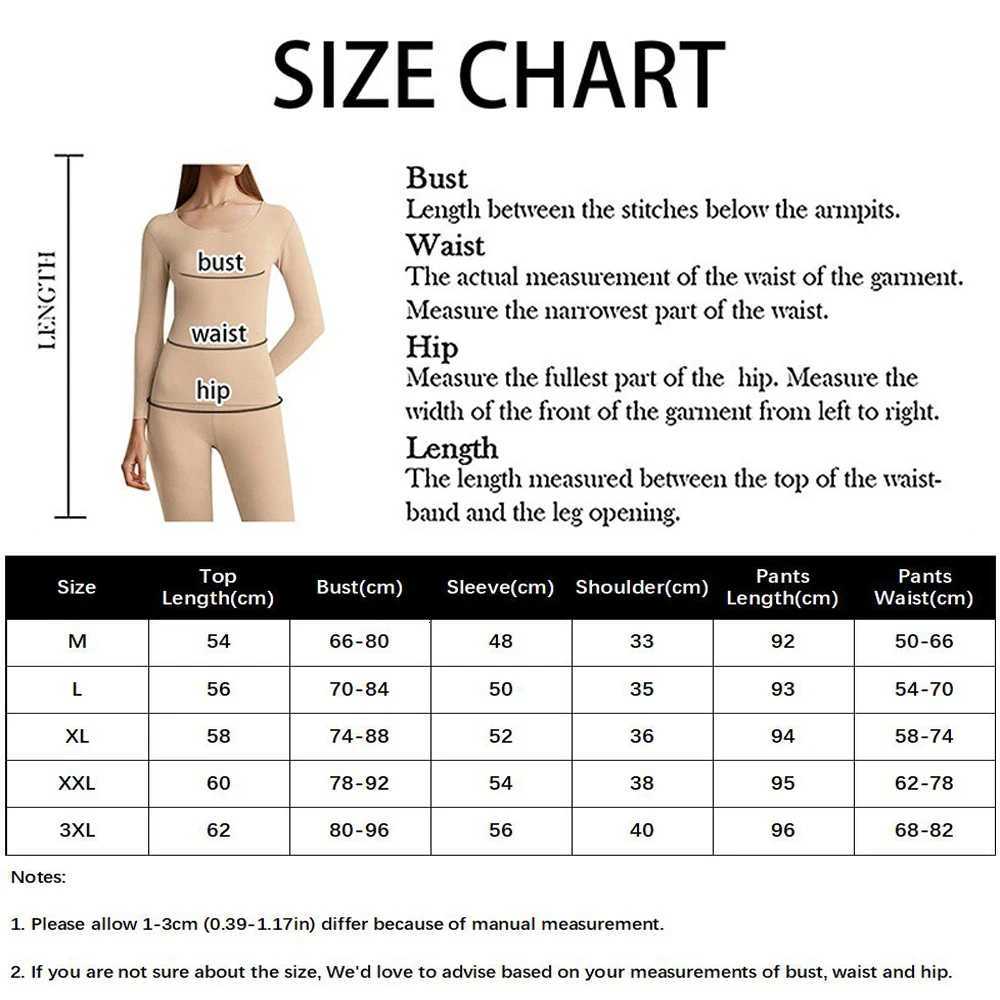 Winter Thermal Underwear Set For Women Fleece Lined Long Johns Seamless Warm Base Layer Top Bottom For Cold WeatherT251020