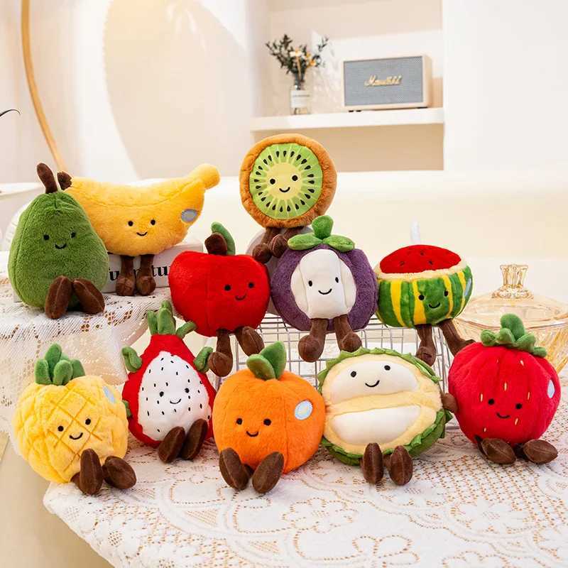Kawaii Fruit Plush Toy Stuffed Banana Watermelon Pear Orange Strawberry Plush Doll Soft Food Plush Peluche Birthday Gift J251020