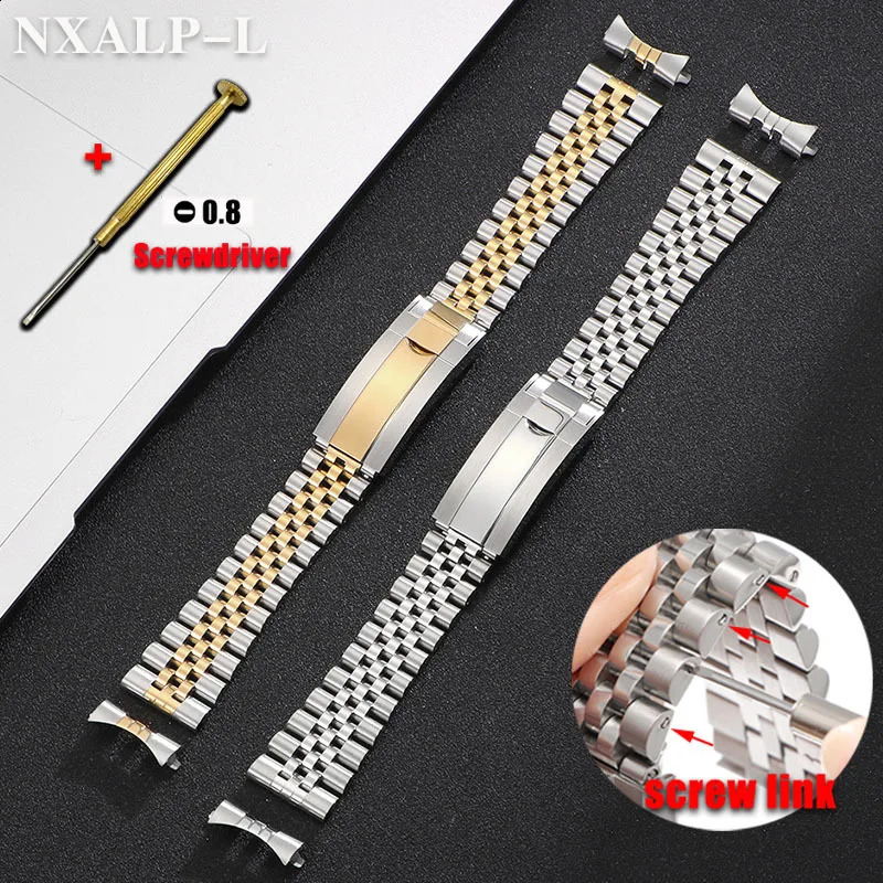 Watchband for Rolex DAYTONA SUBMARINER YachtMaster GMT Stainless Steel Strap for Jubilee Curved End Bracelet 20mm 21mm 251016