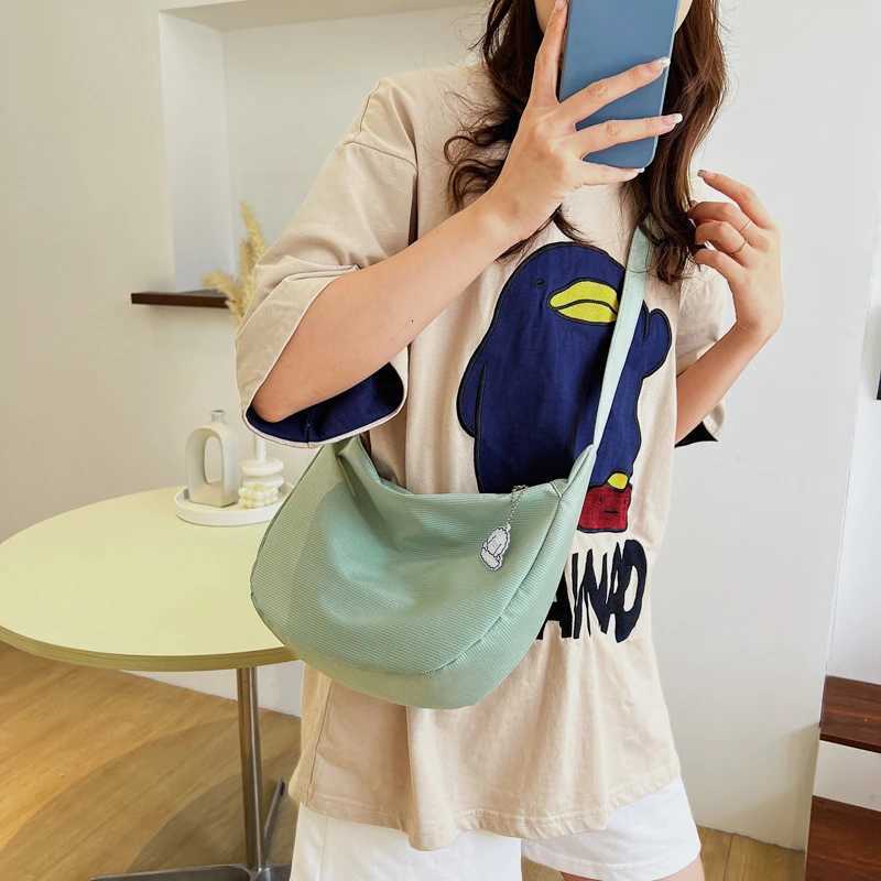 New Women Shoulder Bags Solid Allmatch Simple Fashion Canvas Tote Bag Handbags Large Capacity Colorful Crossbody Bags for WomenT251020