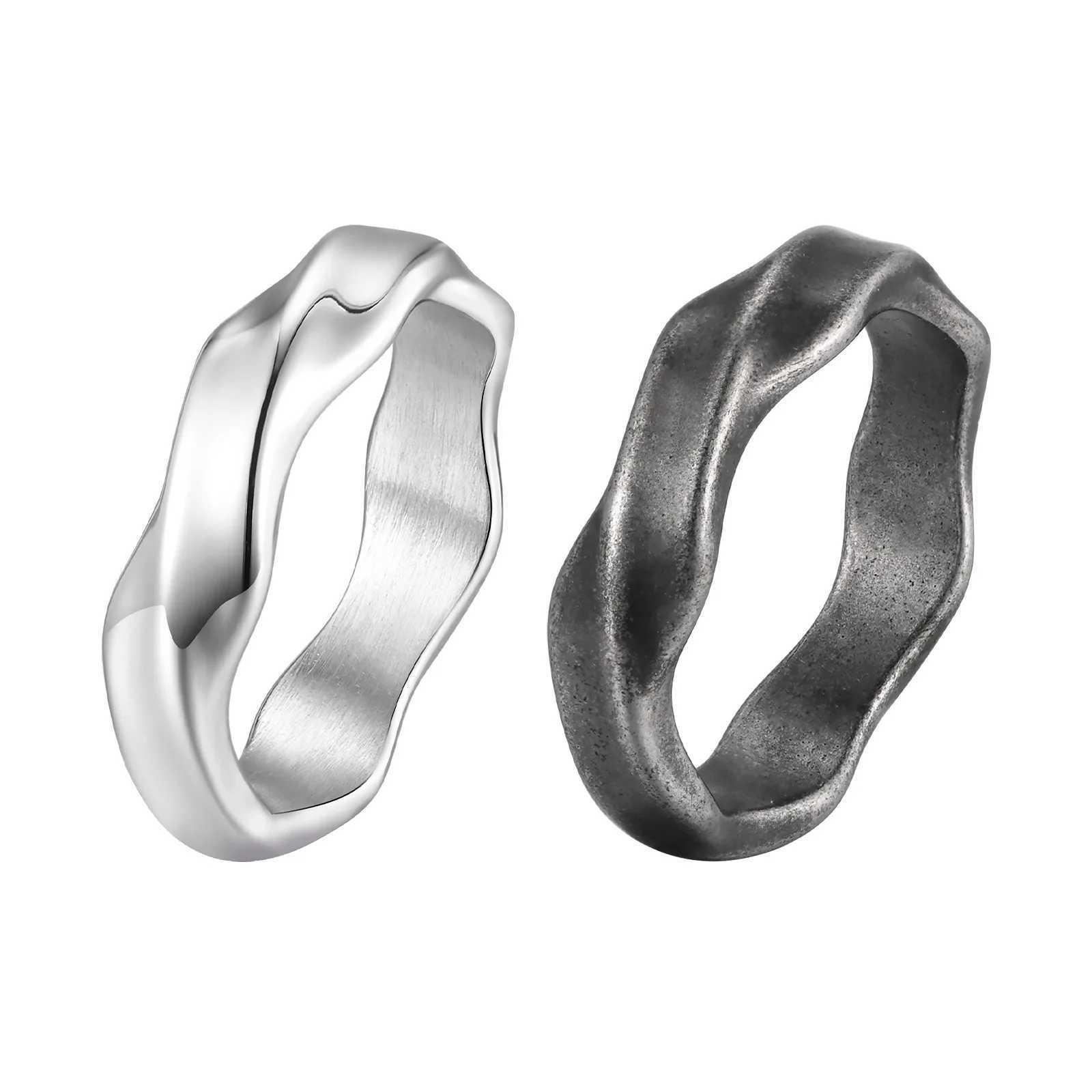 Vintage Simple Stainless Steel Mobius Ring Twist Pattern Wedding Engagement Jewelry J251020