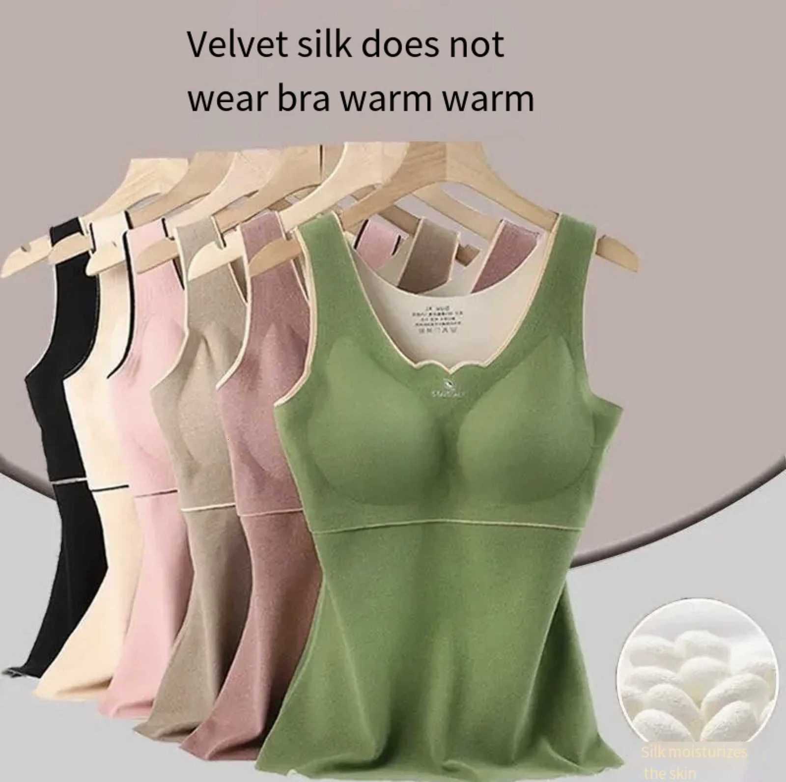 1pcs Woman Thermal Underwear Thermo Lingerie Autumn Winter Soft Warm Top Wear Thermo Vest Undershirt With Bra PaddedT251020