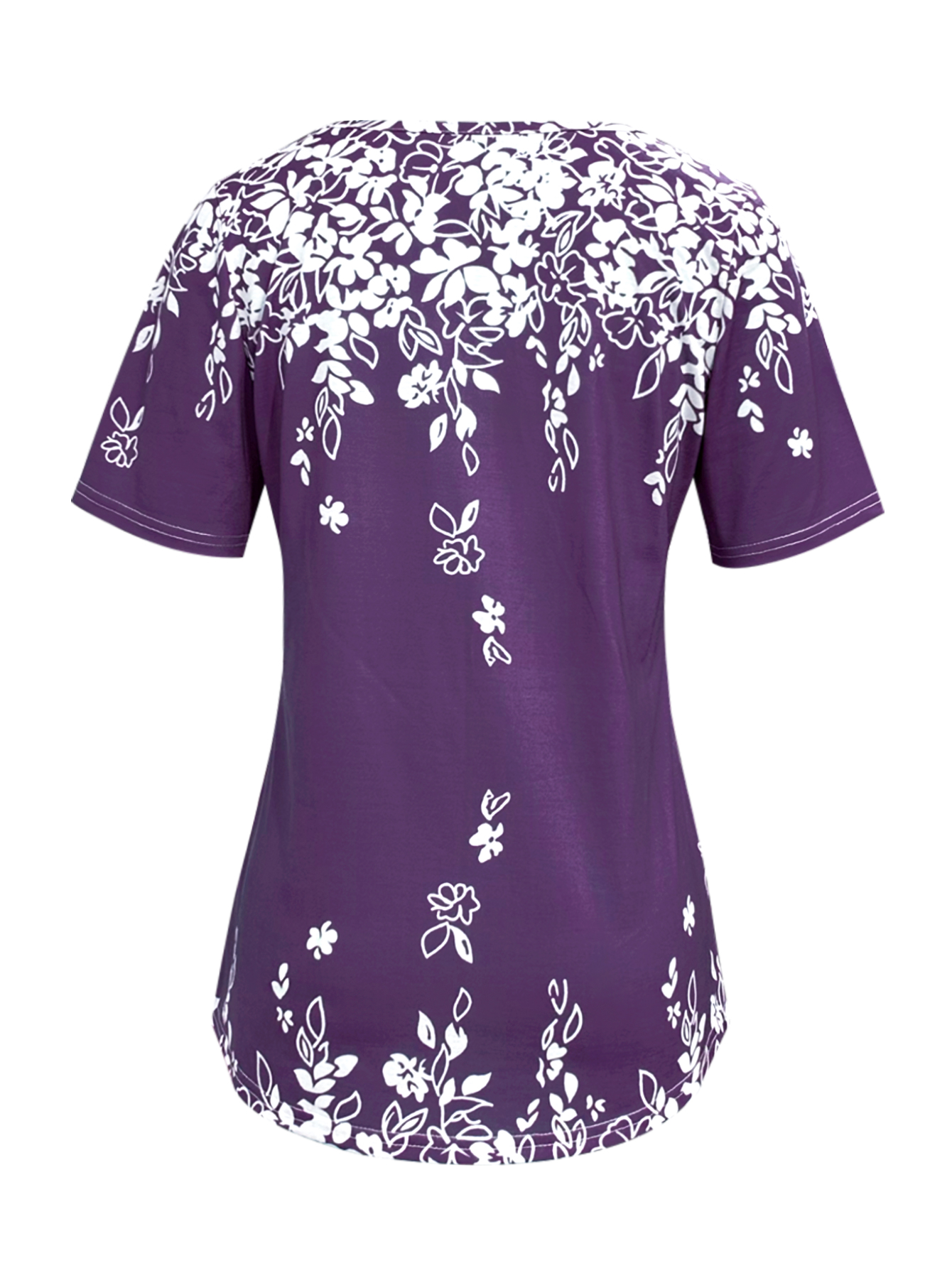 Women's Spring & Autumn Floral Printed Casual Vacation Top, Versatile Milk Silk Blouse-CF24362