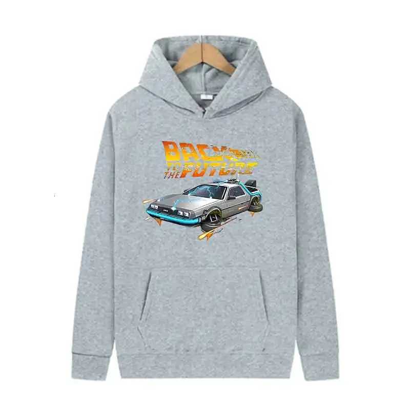 Back To The Future Retro DeLorean Car Print Hoodie Long Sleeve Tops Men Casual Streetwear Pullover Spring Autumn Unisex Clothing W251020