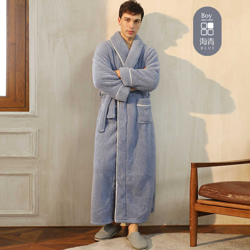 Autumn and winter thickened comfortable cotton wool Nightgown mens winter plus hypertrophy size light luxury couple bathrobe womens Y251020