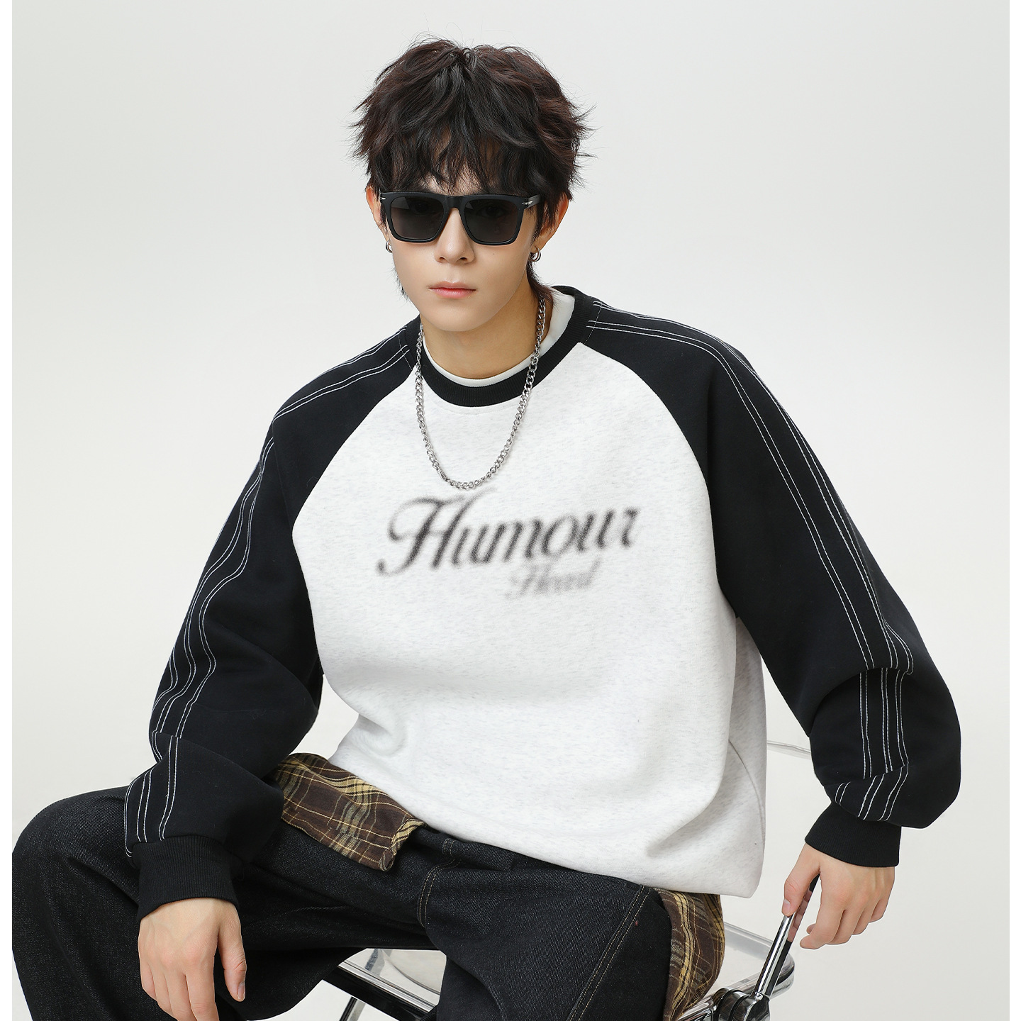 Color-block Contrast Stitching Designer Hoodie Jacket Tracksuit Men Polo Veste Coat Raglan Sleeve Crew Neck Sweatshirt Men's Autumn Winter New Am