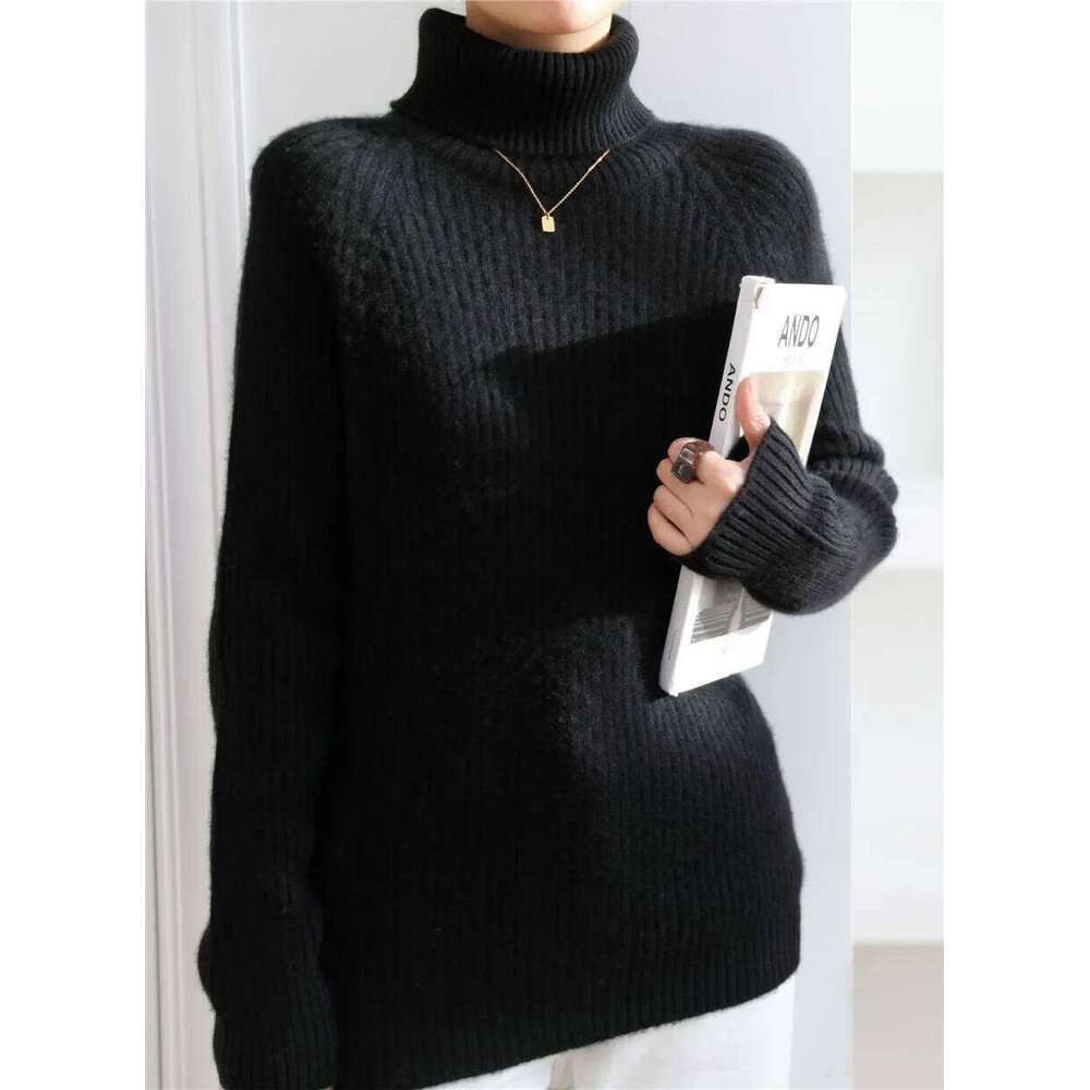 Women's High-Neck Loose Warm Base Layer Pure Autumn Winter 100% Cashmere High-End Bottoming Sweater 251020 251020