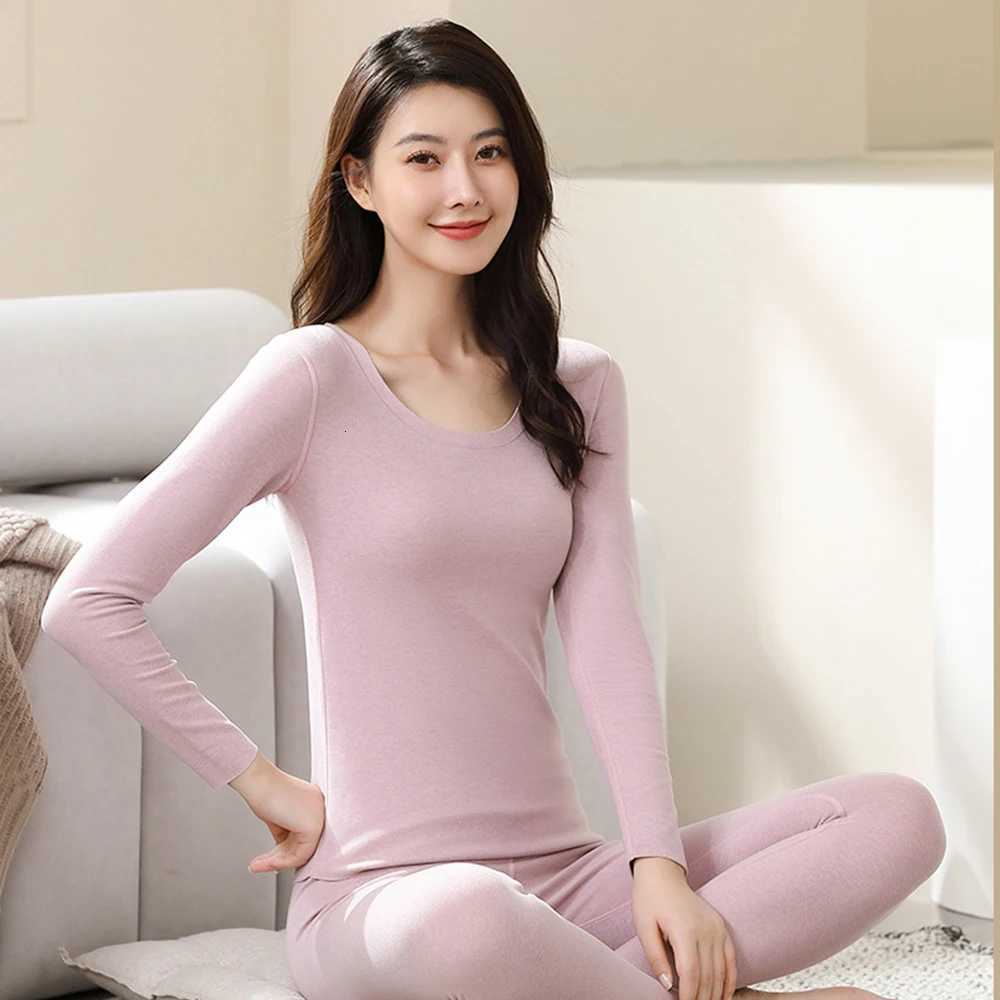 Womens Thermal Underwear Woman 2025 New Winter Clothing Lingerie Set Seamless Long Johns AB Surface Thermal Shirt Warm Pant SetT251020