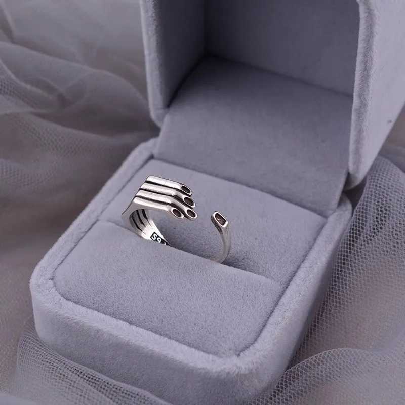 925 Sterling Silver Geometry Palm Female Ring Adjustable Rings For Women Jewelry Money 925 J251020