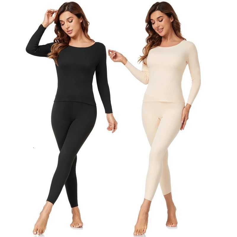 Winter Long Sleeve Bottoming Top Thermajane Long Johns Thermal Underwear for Women Soft Base Layer Pajama Set for Cold WeatherT251020
