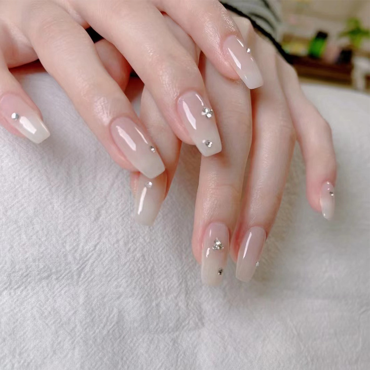 detachable presson nails with diamond tip for wearable coffin shapes