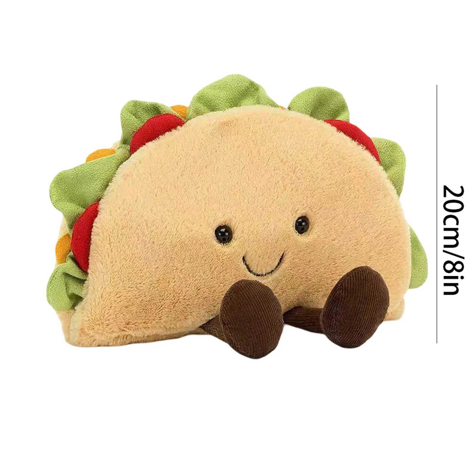 Plush Stuffed Toy Cute Simulation Food Mexican Roll Hamburger Soft Doll Home Decor Kids Birthday Holiday Party Preferred Gift J251020