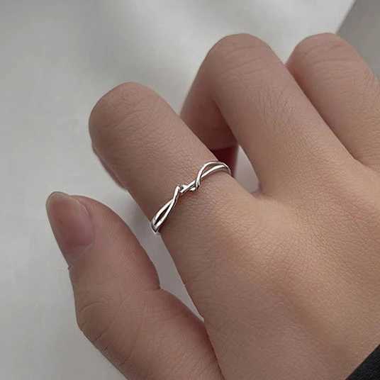 PONYKISS 925 Sterling Silver Minimalist Distorted Round Rings for Women Trendy Adjustable Fine Jewelry Geometric Accessories J251020