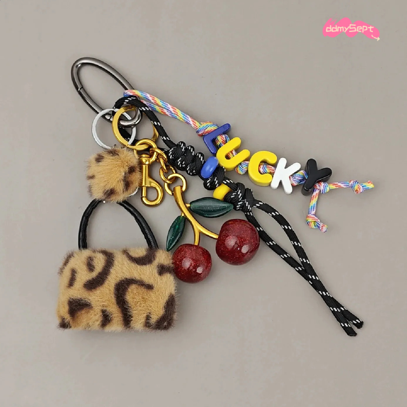 Lucky Delicious Red Cherry Fruits Charm Exquisite Key Chain For Women Men Girs Bag Purse Pendant Accessories Gift 250122 ddmysept