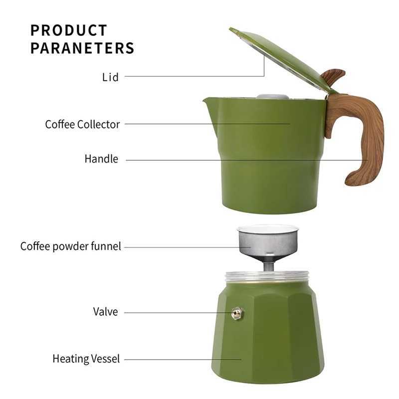 A66KStovetop resso Maker And Coffee Makeric Italian Coffee Maker Moka Pot Old Style Fashion Coffee Maker Mocha Pot Du Y251020