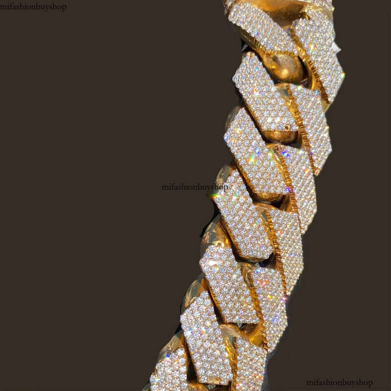 Custom 10k 14k Real Solid Gold Miami Cuban Link 20KT LG Dia Chain for Rappers Man VVS Moissanite Necklace Women