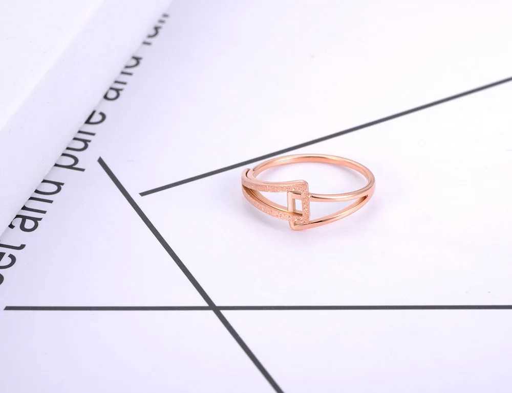 JeeMango Design Titanium Stainless Steel Geometric Party Rings Rose Gold Color Bohemia Beach Ring Jewelry For Women JR20084 J251020