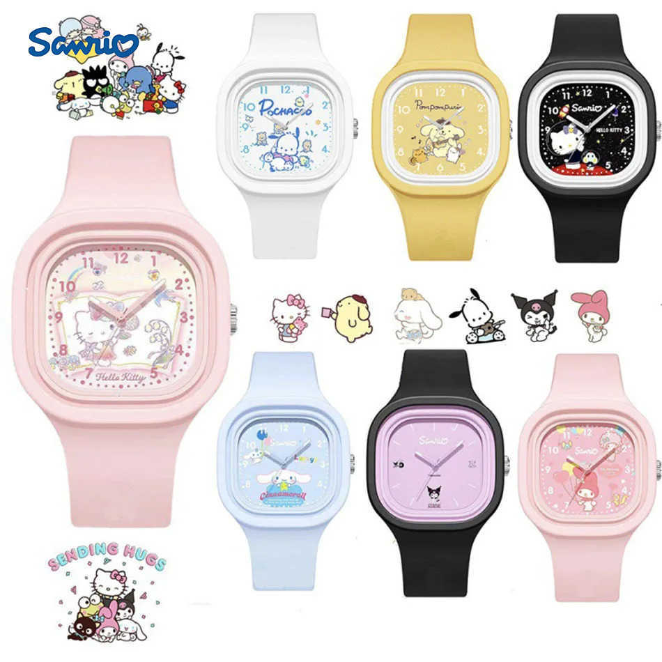 Sanrio Sanrio Kawaii Hello Kitty Watch My Melody Cinnamoroll Student Cartoon Versatile Silicone Watch Childrens Toys Festival Gift L251020