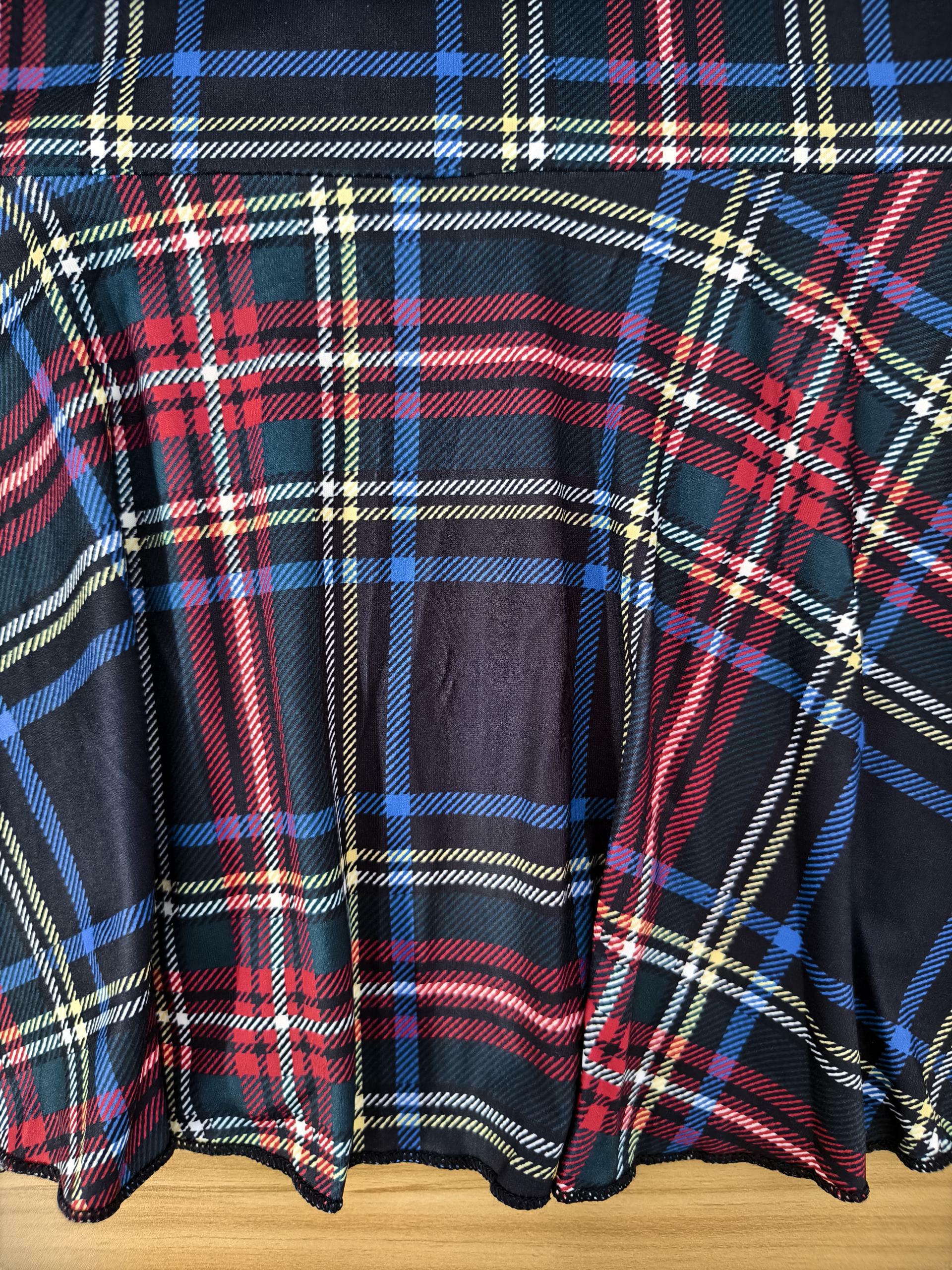 Women's Autumn & Winter Plaid Printed Long Sleeve Mermaid Dress, Elegant Commute & Casual Slim - Fitting Milk Silk Dress-CF56390