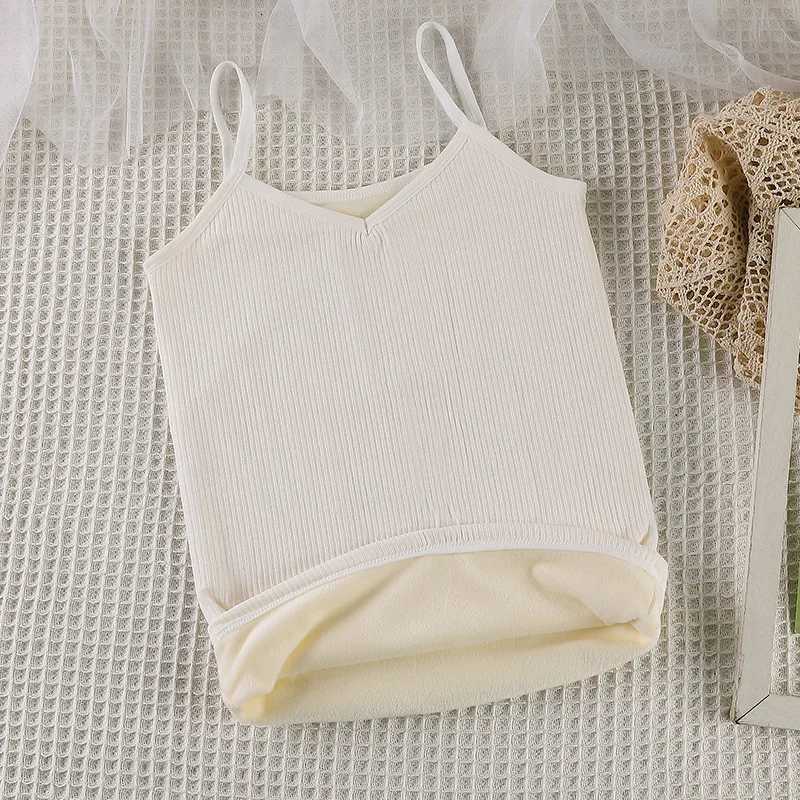 Velvet And Thickened Tank Top For Women In Autumn And Winter Slim Bottom Inner Wear Cold Resistant Strap Warm Lnner Wear VestT251020