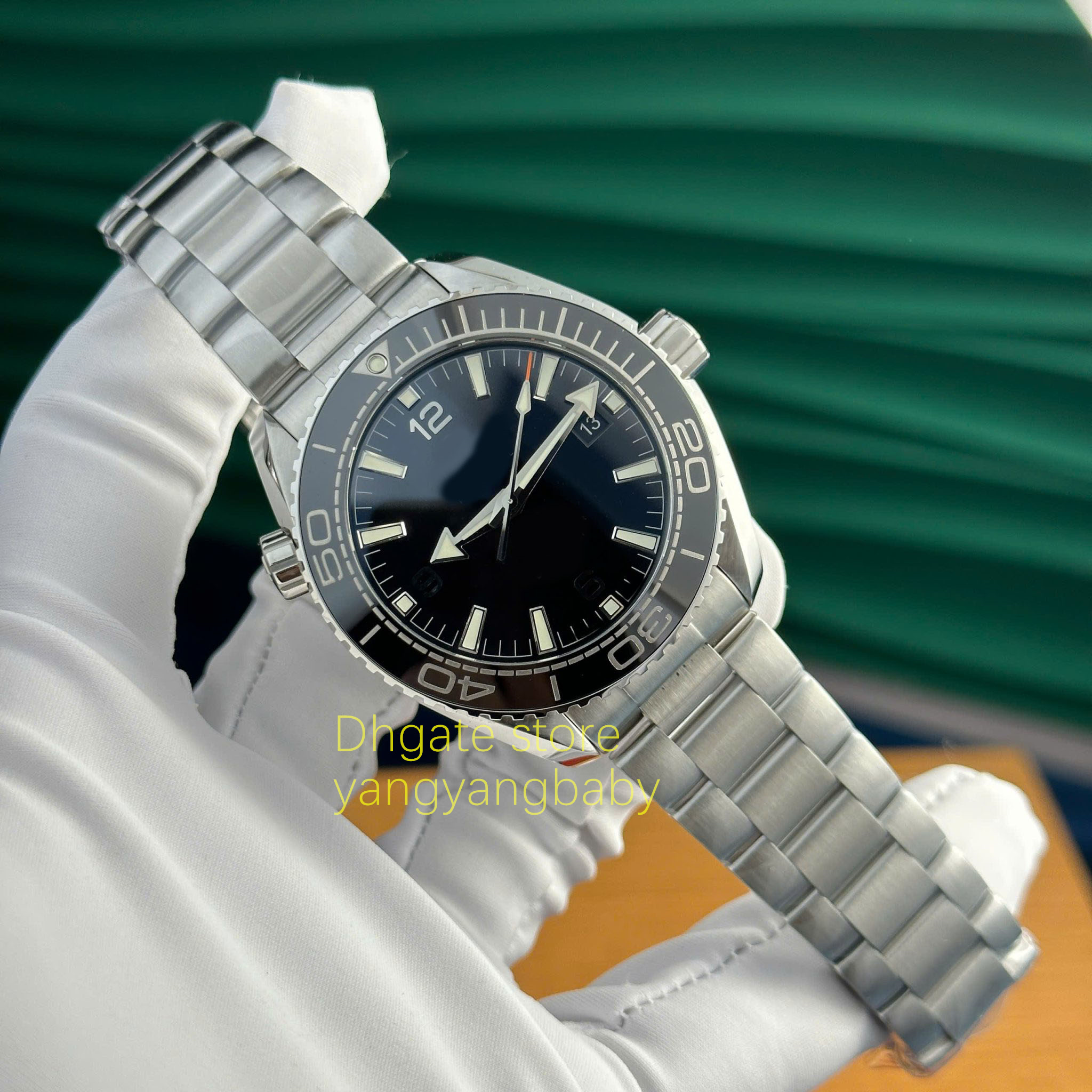 Top-quality New box papers VSF 43.5mm 6000M Black Dial Steel Bracelet 8900 movement Automatic Waterproof sapphire MEN Wristwatch