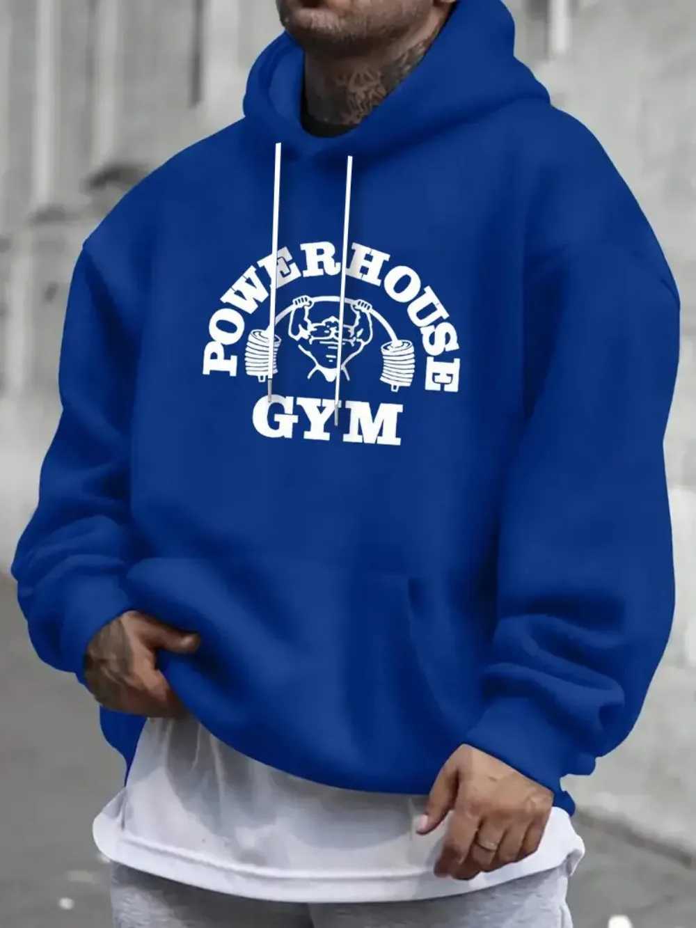 Hot selling new mens autumn gym muscle training letter print comfortable and soft hooded sweatshirt outdoor sports top W251020