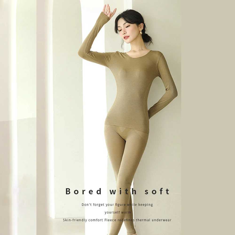 Winter Womens Thermal Underwear set 2 piece woman ONeck Seamless Thin slim fit Long Johns thermal pants Women thermal clothingT251020