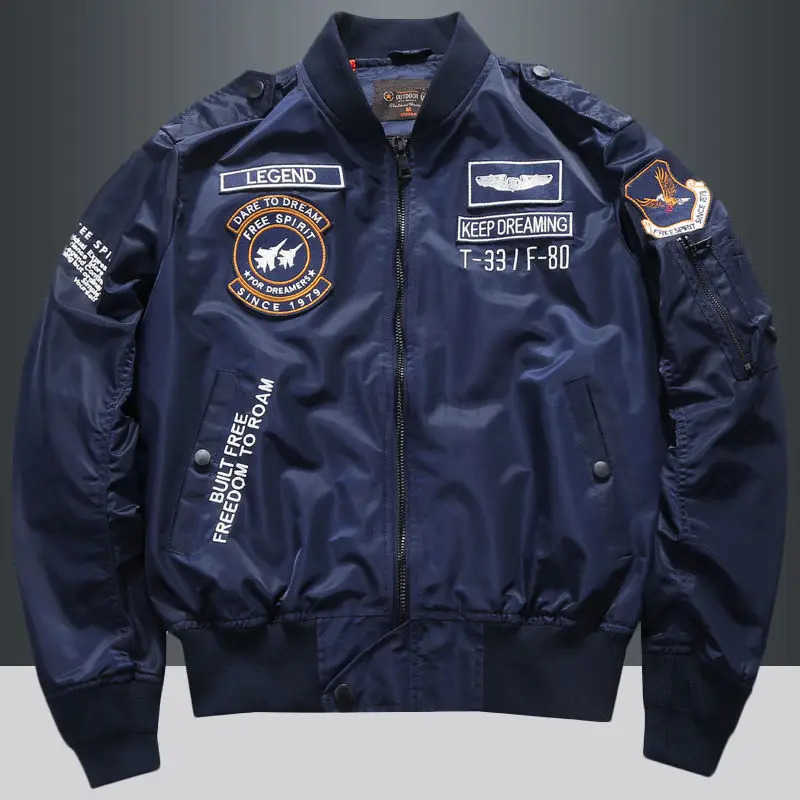 USA Mans Bomber Jacket Baseball Uniform Air Force One Army Aviation Jumper AVIATOR Workwear Baseball Embroidery Coat Men Z251020