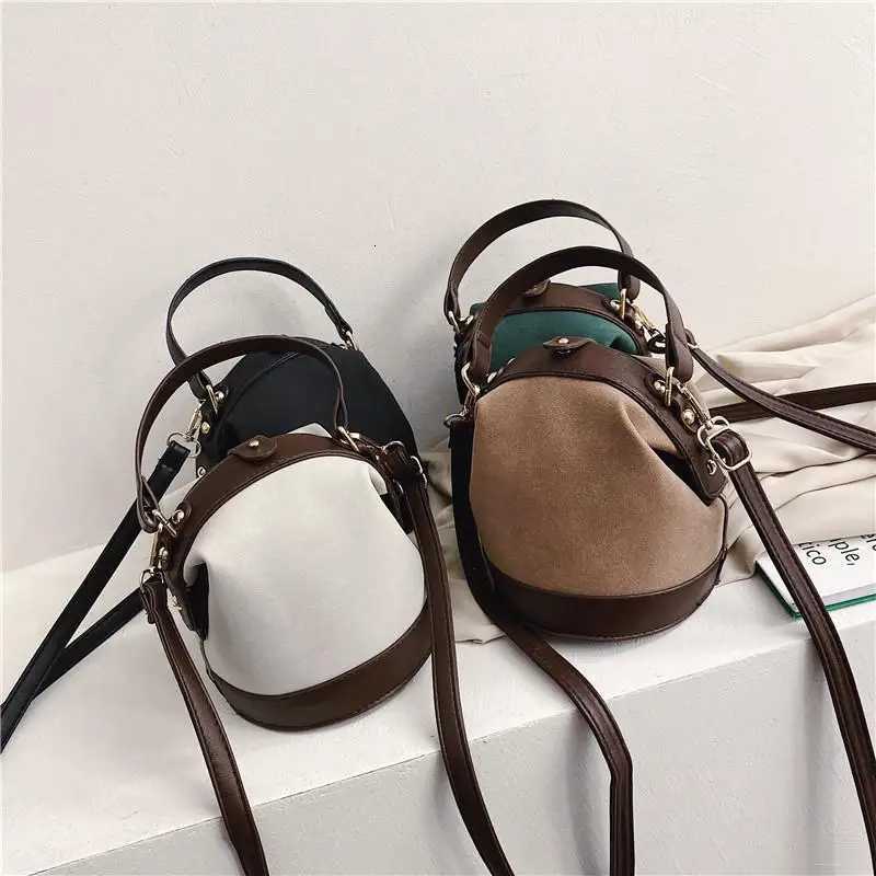 Girls Gift Handbag Trendy Korean PU Leather Tote Bucket Style Shoulder Bag Ideal for TravelT251020