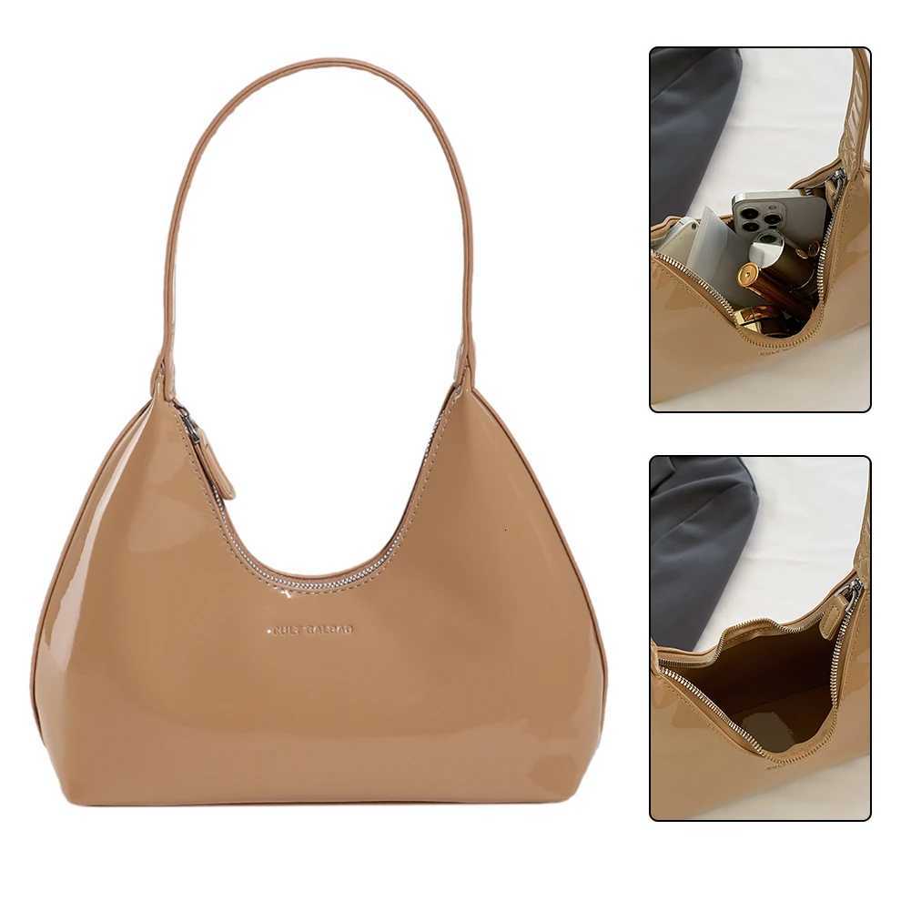 Women Patent Leather Tote Bag Versatile Fashion Shoulder Bag Casual Satchel Hobo Bag Underarm Bag Girl Shopper PurseT251020