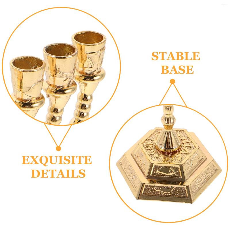 Candle Holders 1 Set 7 Branch Menorah Holder Golden Vintage Candelabrum For Hanukkah Shabbat Table Centerpiece Decorative Jewish H260310