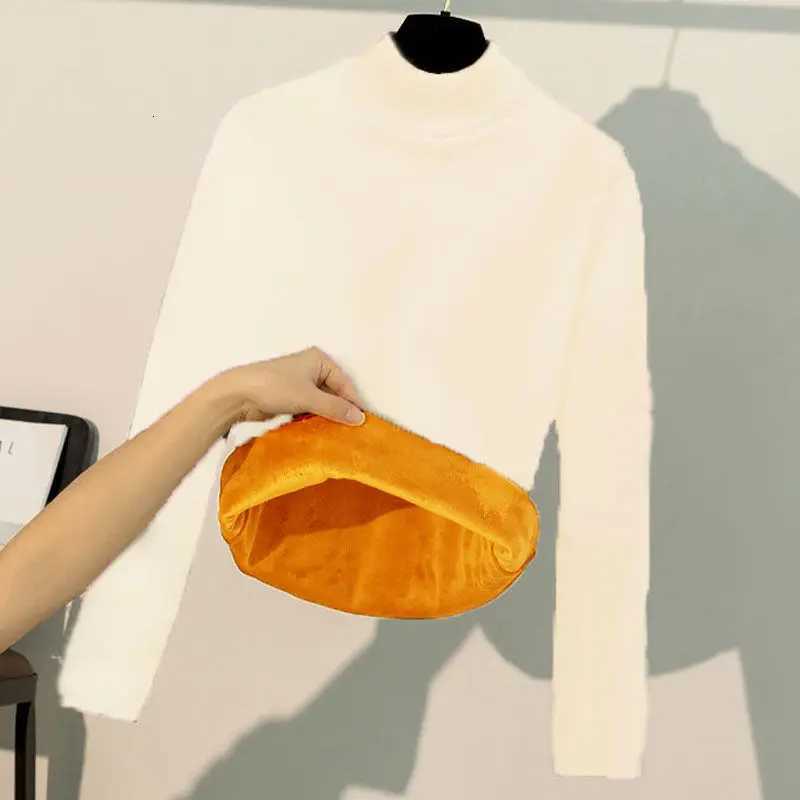 Winter Fleece Thicken Warm Tops Women Thermal Underwea Oneck High Elastic Comfort Autumn Long Sleeve Tshirts Clothes UnderwearT251020