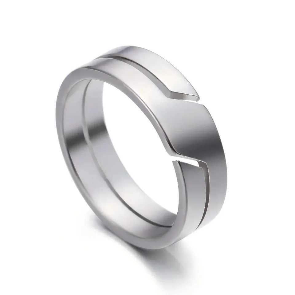 Top Quality Simple Stainless Steel Couple Rings Unique Titanium Steel Black White Ring For Fashion Men Women Friend Jewelry Gift J251020