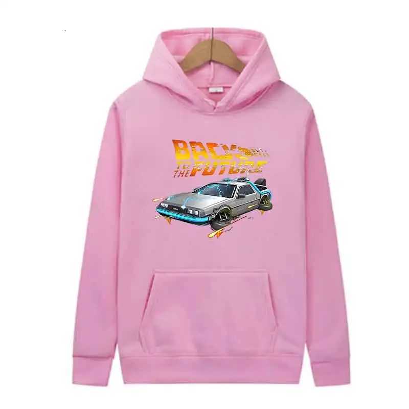 Back To The Future Retro DeLorean Car Print Hoodie Long Sleeve Tops Men Casual Streetwear Pullover Spring Autumn Unisex Clothing W251020