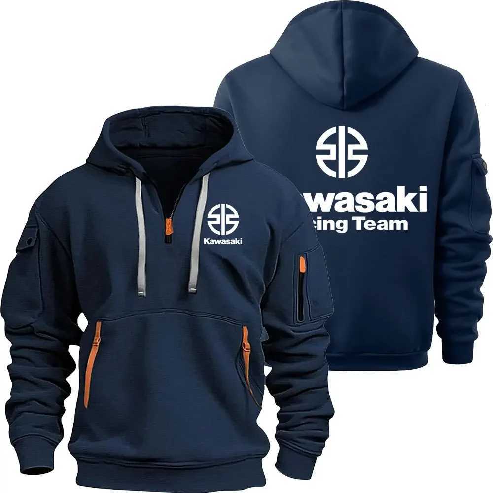 Kawasaki Motorcycle Racing Team Men Half Zipper Hoodie Spring Autumn Male Sweatshirt 2025 New Sport Pullover Clothes W251020