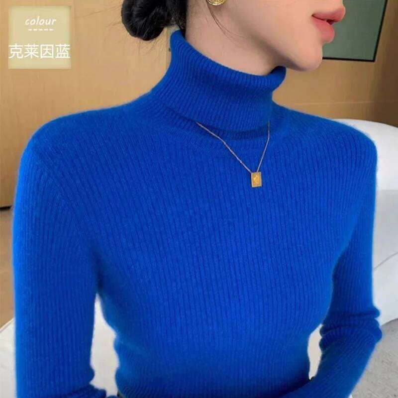 Women's Turtle Neck Slim Sweater Cashmere Coat Warm Autumn Winter Bottoming Shirt Top 251020 251020