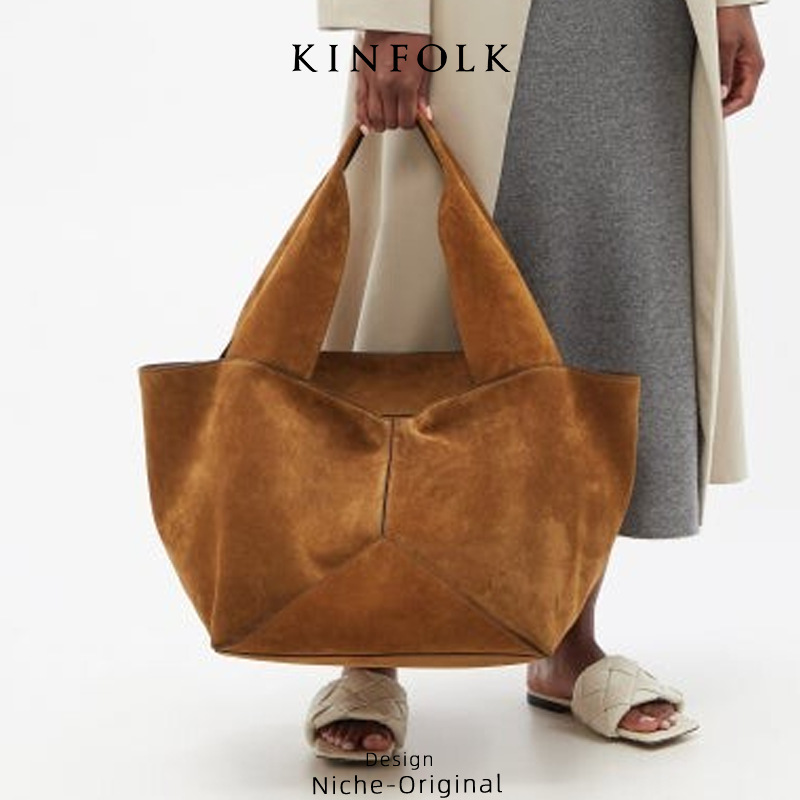 2025 New Versatile Simple Soft Large-Capacity Niche Design Suede Bucket Unisex Tote Bag