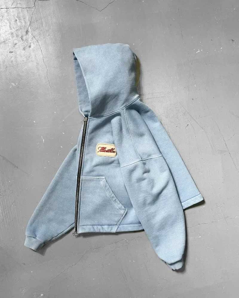 Y2K Fashion New Letter Embroidery Patch Loose Hooded Sweater Women Street Vintage Hip Hop Harajuku Leisure Couple Sports Hoodies W251020