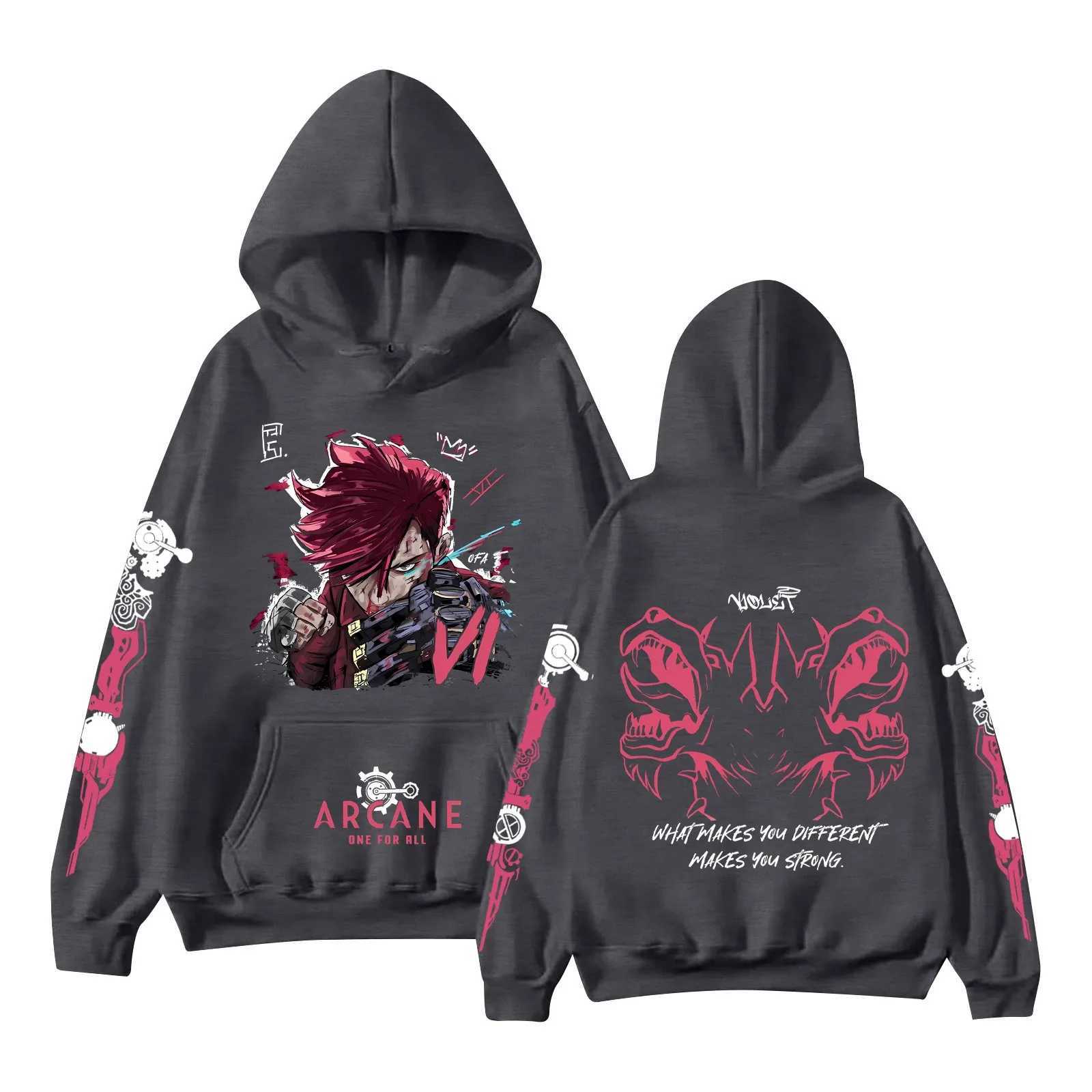 Versatile Arcane Jinx Graphic Hoodies All Anime Characters Sweatshirt Printed Harajuku Men Women Tracksuit Pullover W251020