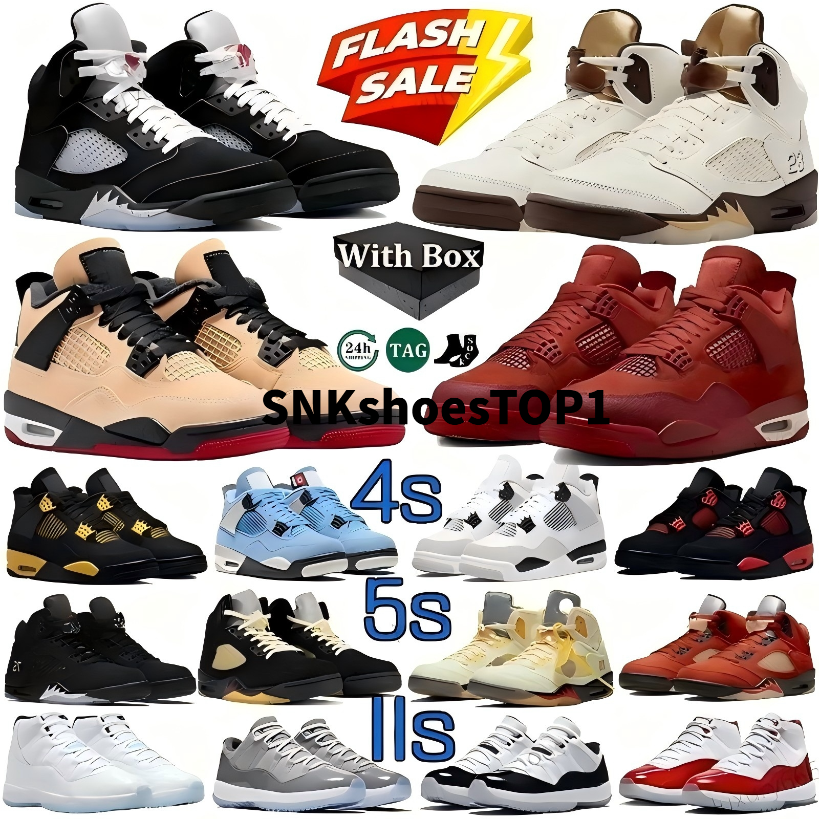 2025 Designer Shoes 4s 5s 11s Unisex Sports Sneakers Features in Size 36-47 Military Black Cat 4 Bred Pizza Red Thunder White Oreo Pine Green Grey 11 Metallic 5 trainers