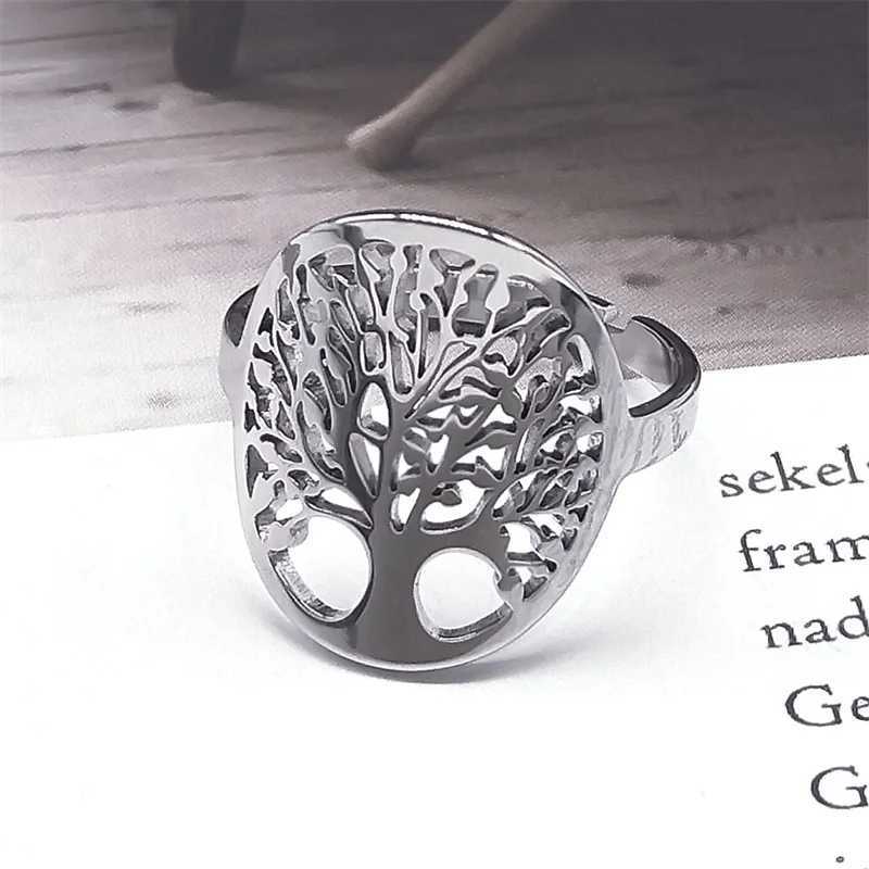 Vintage Viking Tree of Life Ring Stainless Steel Adjustable Finger Rings for Women Men Lucky Jewelry Couple Party Gift J251020