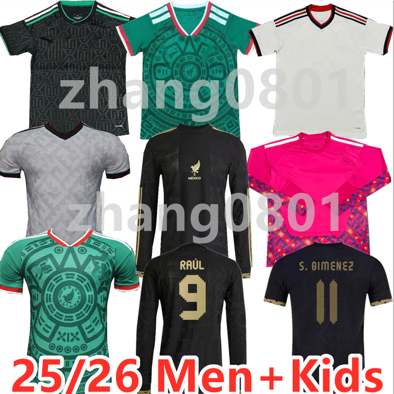 4XL Mexicos Jerseys 2025 2026 Gold Cup Soccer Jerseys 25 26 CHICHARITO H LOZANO GIMENEZ H.LOZANO HOME AWAY Football Shirt Mexique Men Kids Kit uniform
