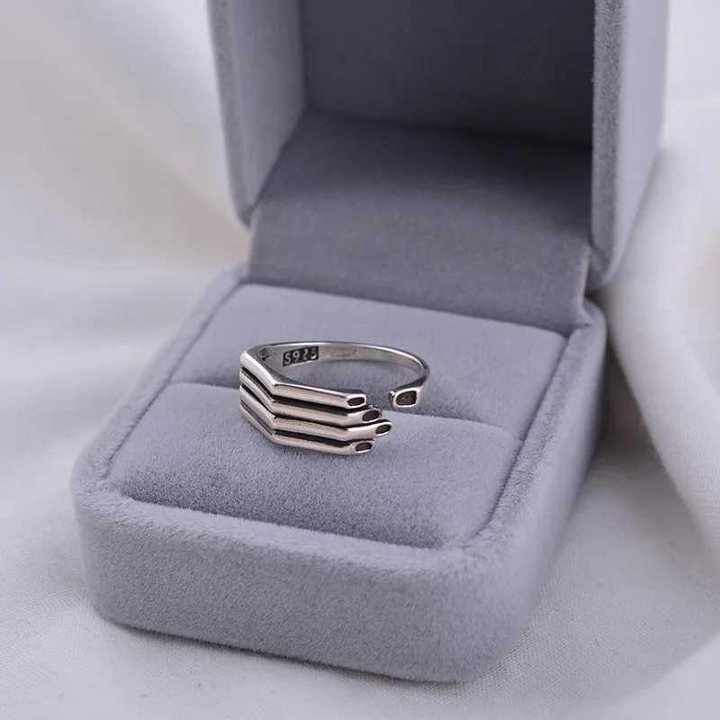 925 Sterling Silver Geometry Palm Female Ring Adjustable Rings For Women Jewelry Money 925 J251020