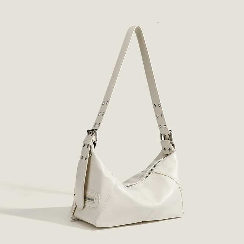 Women Top Handle PU Leather Sling Bag Solid Color Shoulder Bag Underarm Bag Fashion Portable Rivet Handbag Tote BagsT251020