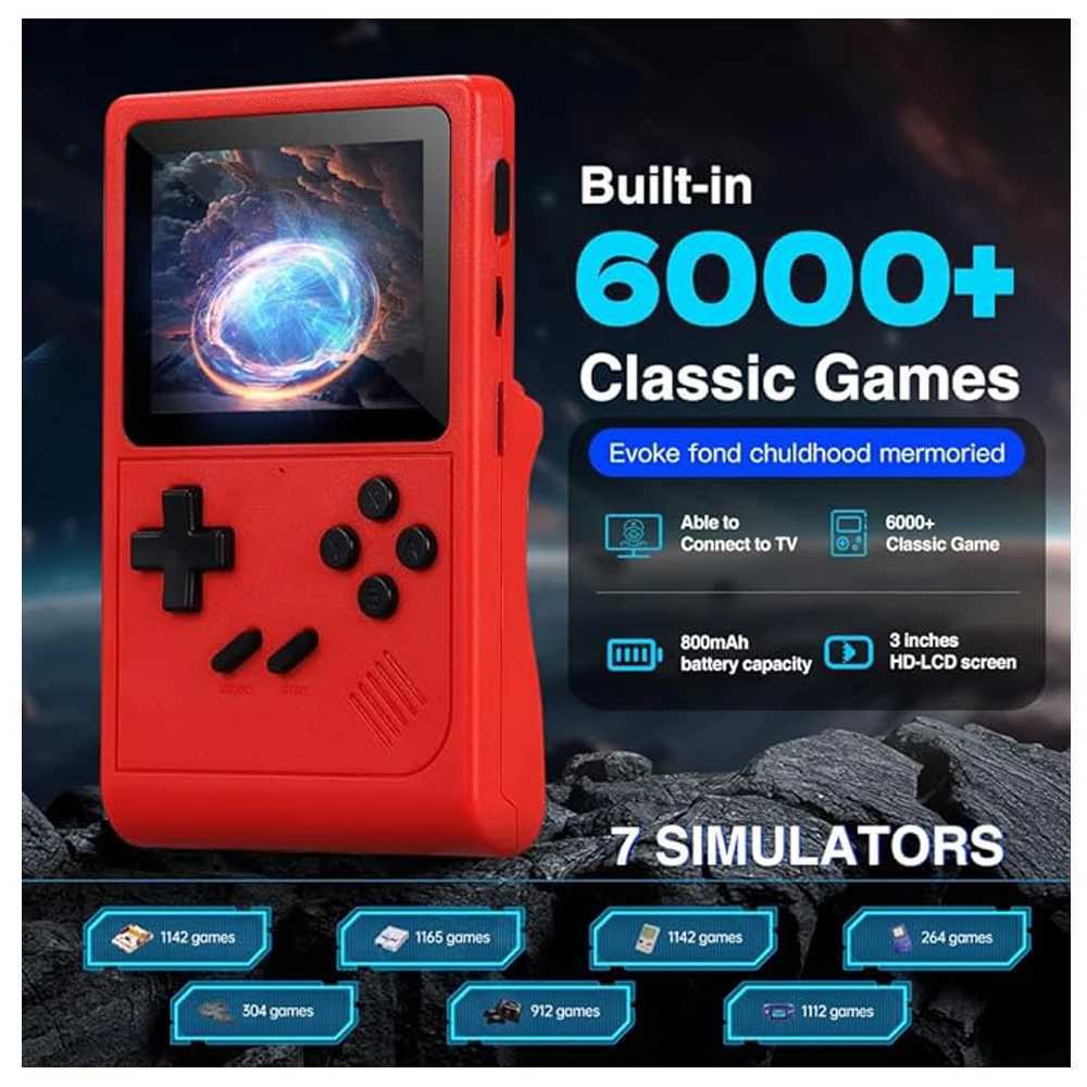 GB300 Portable Handheld Game Player 30 inch Screen TV Video Game Console AV Output Retro Game Console Builtin 8G 6000 Games J251120