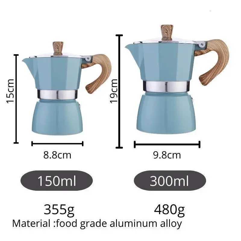 150300ML Premium Aluminum Moka Pot Coffee Maker Handcrafted for Rich Flavor Italian Style for He Outdoor Camping Easy To Use Y251020