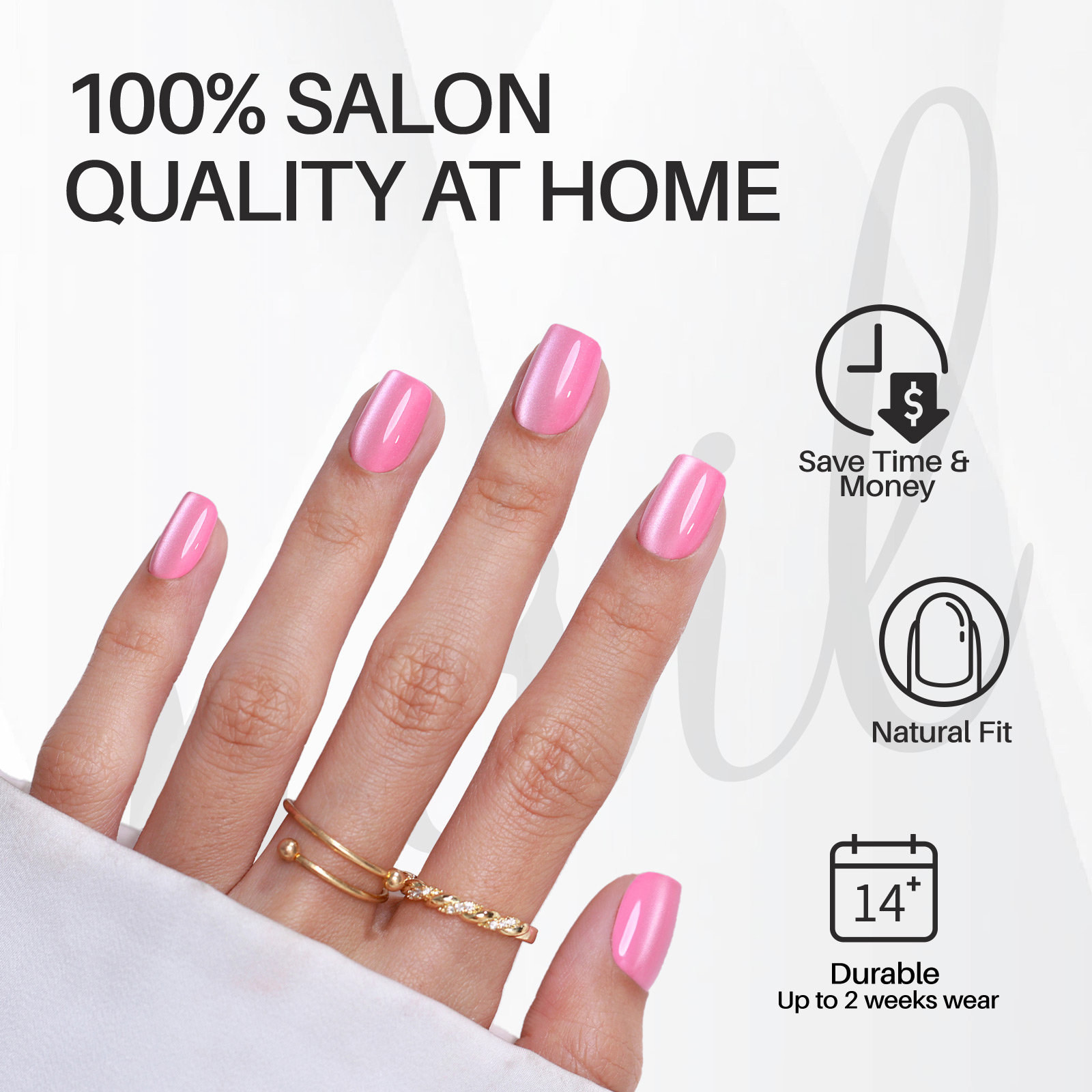 baby powder nail press short style soft rubber square suitable for womens gifts 16 sizes of glossy rubber nails 32 reusable fake nail sets with glue c