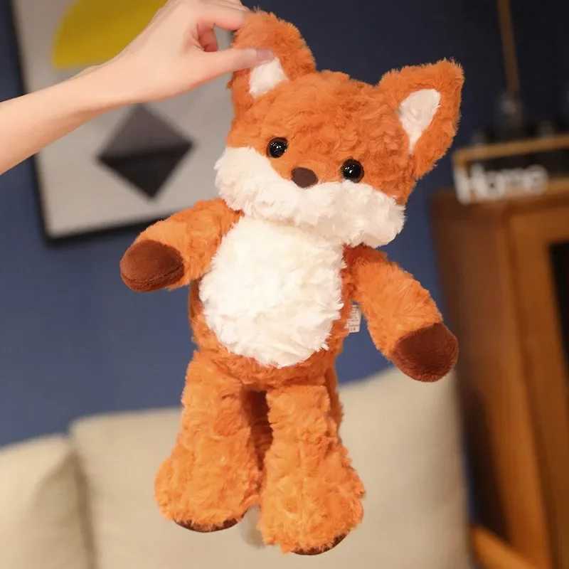 35cm50cm Cute Fluffy Fox Plush Toy Soft Cartoon Orange Foxes Stuffed Doll Baby Appease Children Birthday Gift J251020